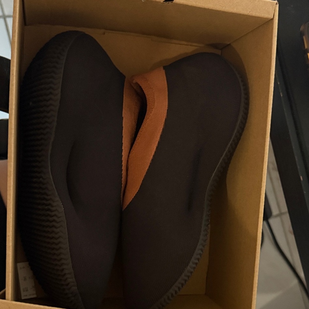 Yeezy Black and Brown Slip-On Sneakers